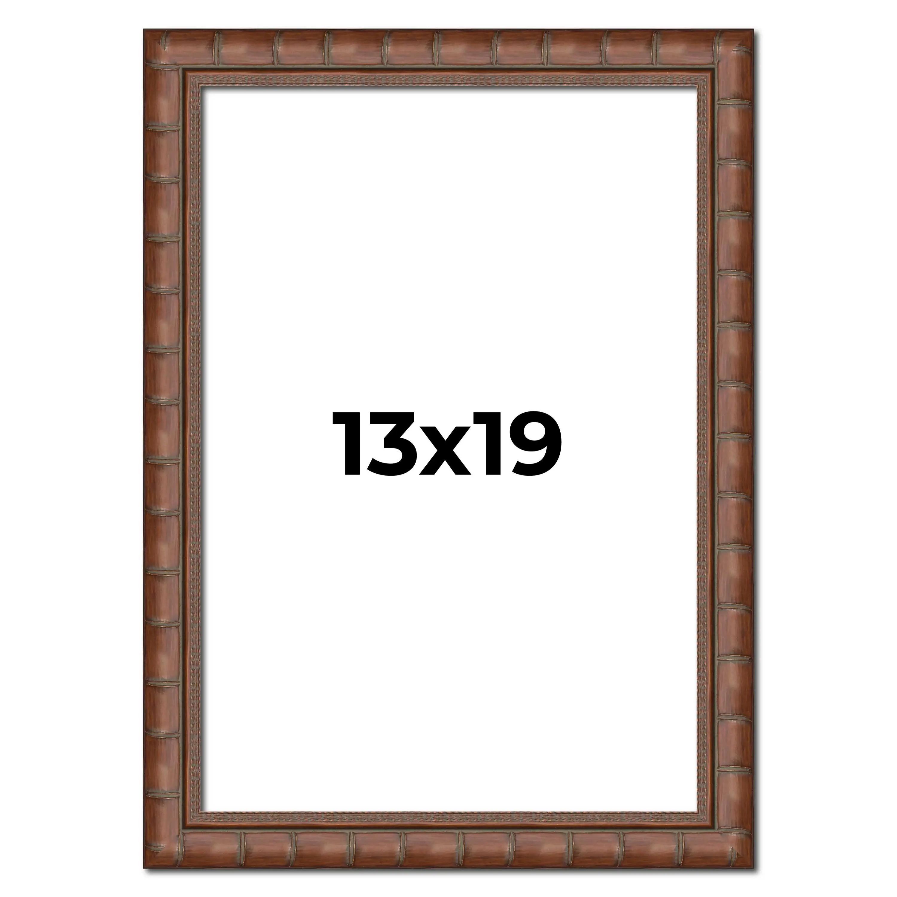 13x19 Brown Modern Bamboo Picture Frame - UV Acrylic, Foam Board Backing, Hanging Hardware