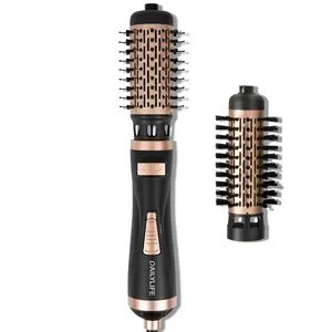 【Clearance Deal】Hot Air Spin Brush, Rotating Blow Dryer Brush with 2-Inch and 1.5-Inch Brushes, Negative Ionic Tech, Black & Gold, Perfect Present Christmas New Year Gift for Women