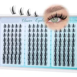 110pcs Fluffy D Curl Eyelashes, Long Mixed Length 10-16mm, Natural Look, Single Lash Extensions, DIY False Eyelashes, Mega Cluster Lashes, Volumized False Eyelashes