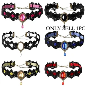1pcs Gothic Lace Necklace, Fashion Jewelry Accessories, Adjustable Choker, Holiday Party Birthday Gift for Women