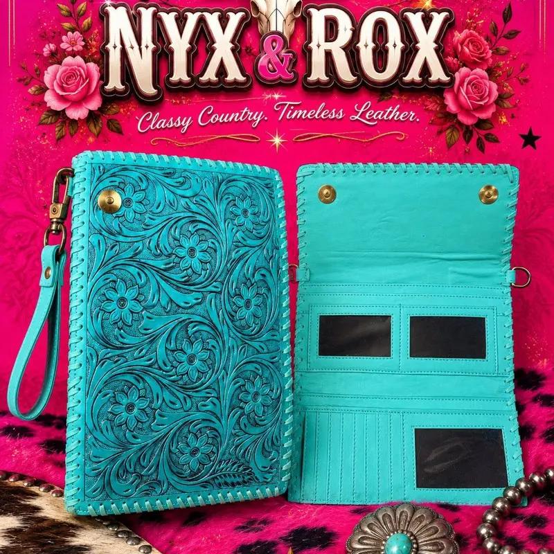 Turquoise Wallet crossbody/ wristlet