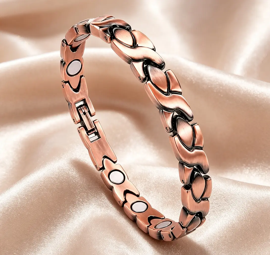 X Shape Magnetic Copper Anklets Women, 99.99% Pure Copper Magnet Ankle Bracelet, Fashion Foot Accessory for Summer Beach Vacation Outfits