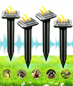 Solar Ultrasonic Animal Repeller for Yard & Garden - Waterproof Pest Control Stakes, Eco-Friendly Deterrent for Moles, Gophers, Snakes & Rodents - Energy Saving Outdoor Protection