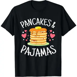 Pancakes and Pajamas Funny Cute Kawaii Pancake Lover T-Shirt