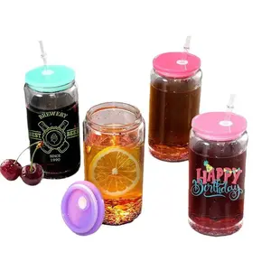 Viral TikTok Birthday Mason Jar Cups - 16oz Acrylic Tumblers with Pre-Drilled Holes & Colorful Lids, Leak-Proof Summer Party Cups for Juice, Lemonade, Perfect Party Favors, Decorations, Gift Ideas