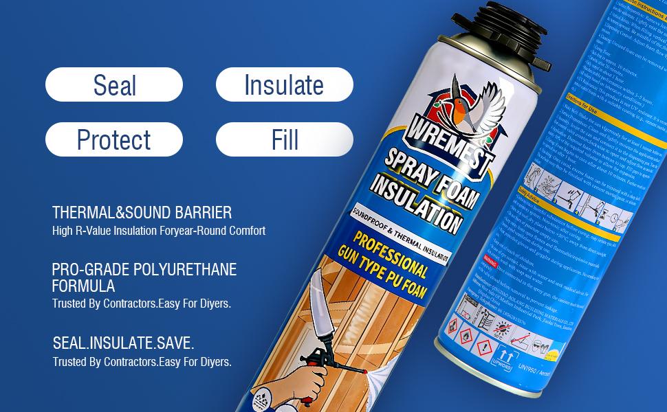 Spray Foam Insulation Kit 40 Sq.Ft,High Density Closed CellPolyurethane Wide Spray Foam Kit for Reduced EnergyBills,Easy DIY Use for Walls, Ceilings, Attics and Garage Doors