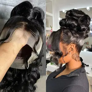 Bling Hair Body Wave 360 Full Lace Frontal Wig Human Hair 32 38 Inches 13x6 Lace Wig Body Wave HD 360 Full Lace Wig Human Hair For Women 180 Density Pre Plucked