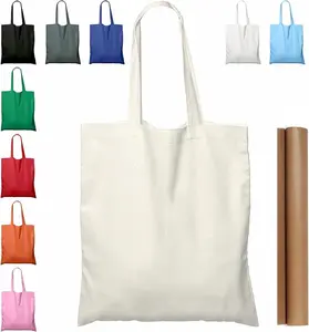 2 | 5 | 15 | 25 | 50 Pack 15'' X 16'' Natural Cotton Tote Bags, Lightweight Blank Bulk Cloth bags with 1pc of PTFE Teflon Sheet (2-Pack)