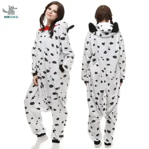 Dalmatian Dog Adult Kigurumi Onesies Winter Pyjamas Footed Animal Cartoon Hoodied Christmas Halloween Cosplay Costume Gift