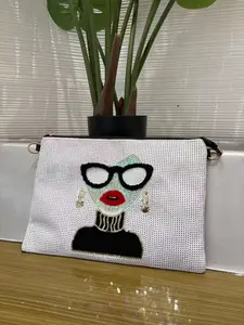 Women's Small Clutch Bag Lightweight Handbag Sequined Lip-Shaped Crossbody Bag Versatile Large-Capacity Envelope Bag for Everyday Use