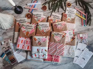 12 Days of Christmas Advent- Blind date with a book- Each comes with stickers, handmade magnetic bookmark, bookmark log, annotating tabs and more
