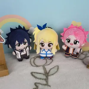 2026 new Fairy Tail Lucy Heartfilia Gray Fullbuster Natsu Dragneel 10cm Anime Plush Toys Idol Plushies Pillows Birthday Gift Lie on Your
