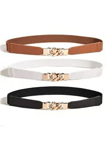 Women's Elastic Waist Belt for Dresses & Coats, Faux Pearl Design, Casual All-Season Accessory, Perfect Fit for Sweaters & Outerwear, Stylish Belts