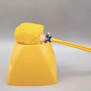 Toilet Brush Set with Holder - Soft Non-Scratch Bristles, Quirky Bathroom Cleaning Accessory, Novelty Gag Gift