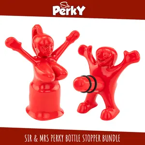 Sir & Mrs. Perky Novelty Wine Bottle Stopper Set Kitchen Utensils