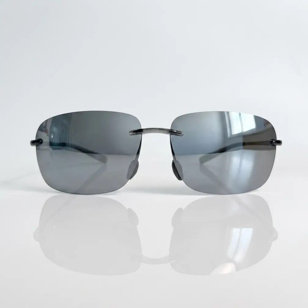 Sleek Minimalist Rimless Sun Glasses Ultra-Light Wraparound Style Modern Trendy Eyewear for Man and Woman Daily Use
