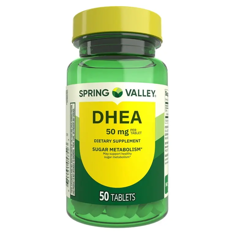 Spring Valley DHEA 50 mg Dietary Supplement 50 Tablets Supports Healthy Hormone Balance & Sugar Metabolism for Adults