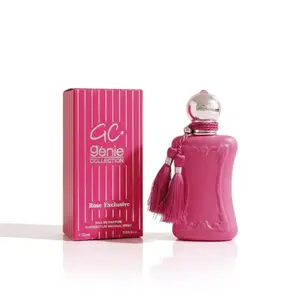Genie Collection Rose Exclusive - 0.85oz, 25ml Women's Eau de Parfum Sweet Fruity Floral Fragrance with Mandarin Raspberry Orange Blossom Marshmallow Vanilla, Soft Creamy Signature Scent.