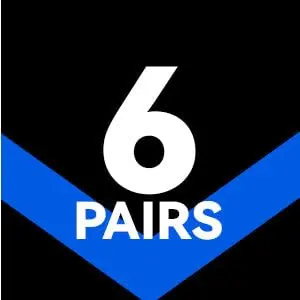 (6 Pairs) Black With Egyptian Blue