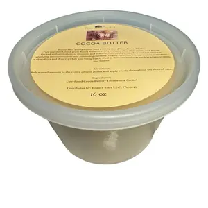 Beautyshea 100% Cocoa Butter from Ghana 16 Oz Hydrating Raw Unfragranced Moisturizer for All Skin Types Natural African Shea Butter