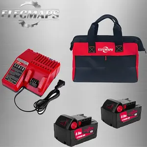 8000mAh lithium-ion battery replacement pack, includes charger and carrying case, compatible with 18V cordless power tools, high capacity for long runtime, shipped directly from US warehouse, fast delivery within 3–5 days