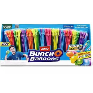Zuru Bunch O Balloons 400+ Rapid-Fill Self-Tying Recyclable Water Balloons 12 Stems Tropical Party Fun Eco-Friendly Fun
