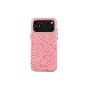 Secret Spot – 17 Pro Max Case |     Burga Case Pink Wavy Pattern Design |     Cute Pastel Aesthetic, Durable Dual-Layer Protection |      17/ 17 Air/ 17 Pro/ 17 Pro Max/16 Pro Max/15 Pro Max/14 Pro Max/13 Pro Max/12 Pro Max Compatible