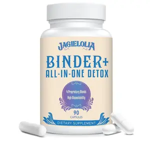 All-in-One Detox Binder Supplement 1500 MG - High Bioavailability, Liver Gut Detox Cleanse with Activated Charcoal, Zeolite & Bentonite Clay for Toxins, Liver, Digestive, 90 Vegan Capsules