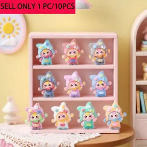 TOOUEE (1 pc random/10pcs) Super Cute Cartoon Doll Ornament, Ornaments Statues, Dopamine Style Beanie Doll Gift for Women and Girls, Perfect for Birthday Parties, Desktop Ornaments and Home Decorations, Cute Cartoon Figurine