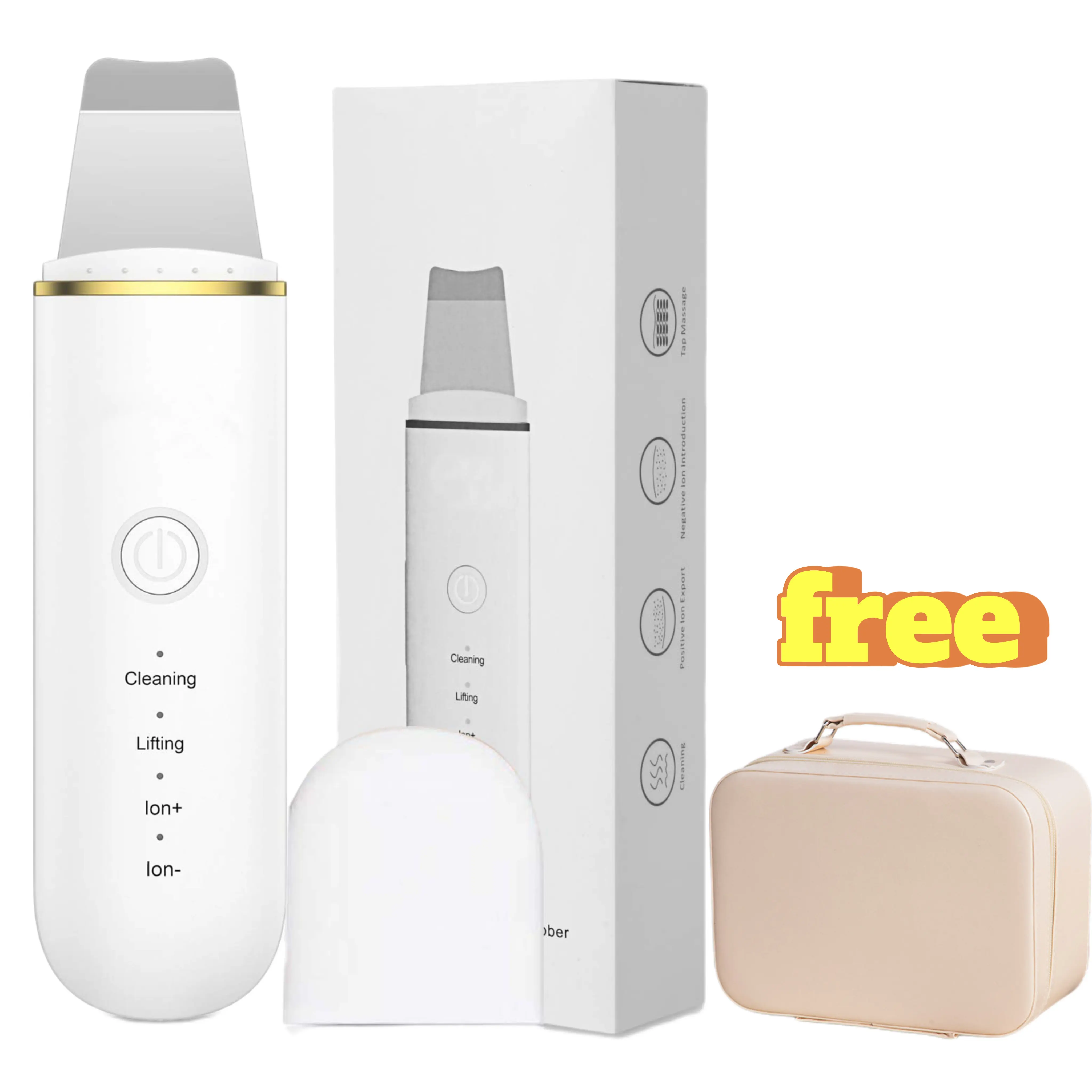 Ultrasonic Skin Spatula Pore Cleaner Serum Infuser & Blackhead Remover Facial with Free Travel Case for Effective Skincare