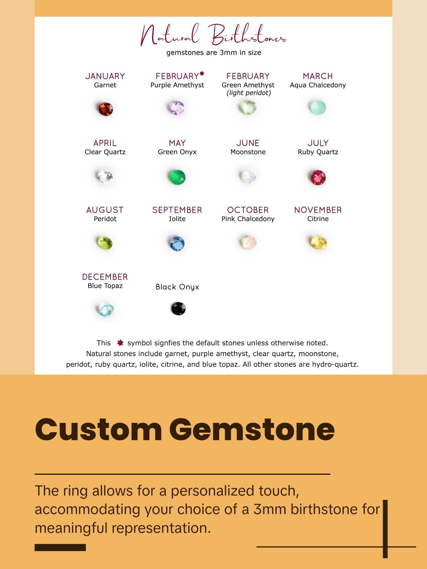 Custom Birthstone Open Oval Ring