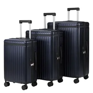 3-Piece Hardshell Luggage Set, Durable Lightweight Spinner Wheel Suitcases with TSA Lock, 20/24/28 Inch Carry On & Large Checked Bags for Men, Blue