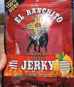 Blazing Hot NEW LOOK El Ranchito Crunchy Beef Jerky Net Wt. 2 oz