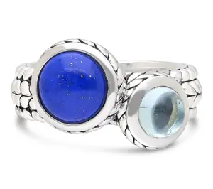 Tiffany Kay Studio Sterling Lapis & Topaz Gumdrop Ring