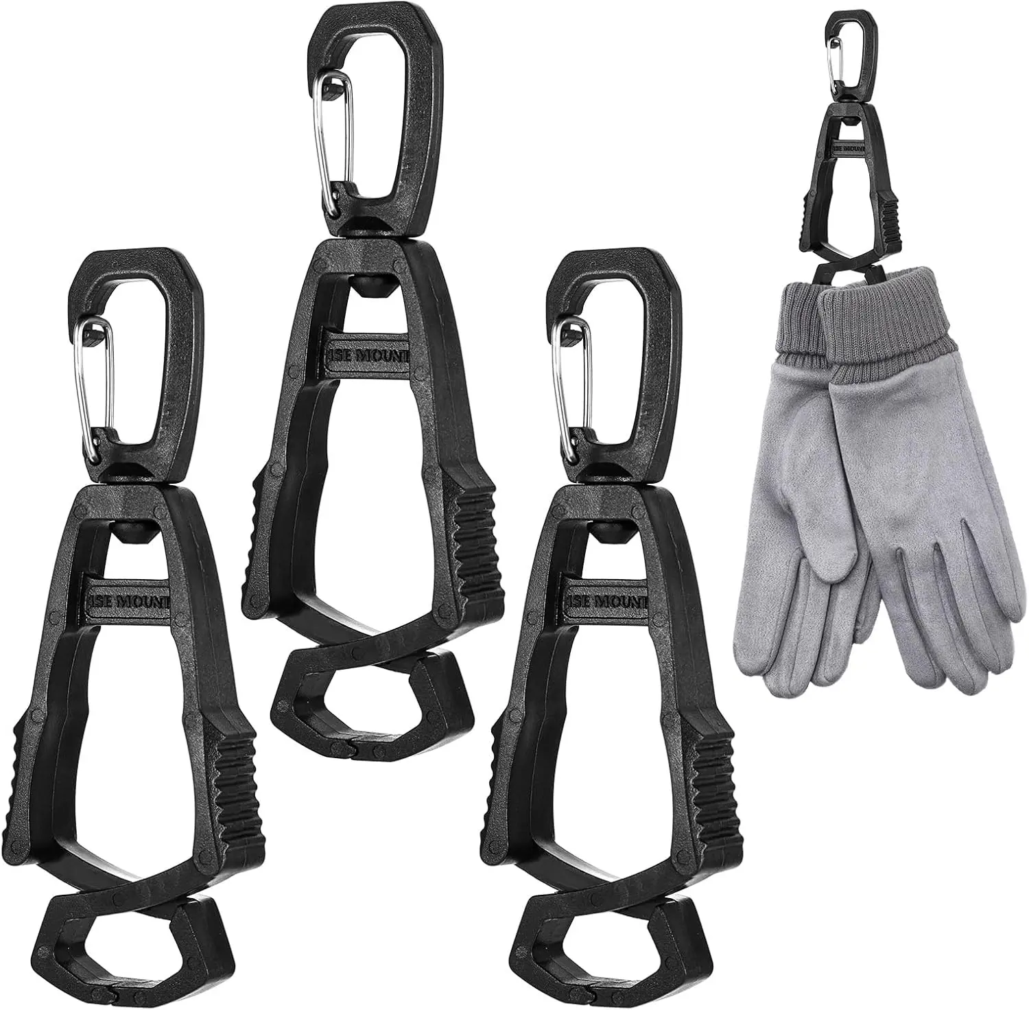 Mabor Glove Clips 3-Pack – Heavy Duty Work Glove Holder Clips for Belt, Secure Glove Grabber for Construction & Jobsite Use