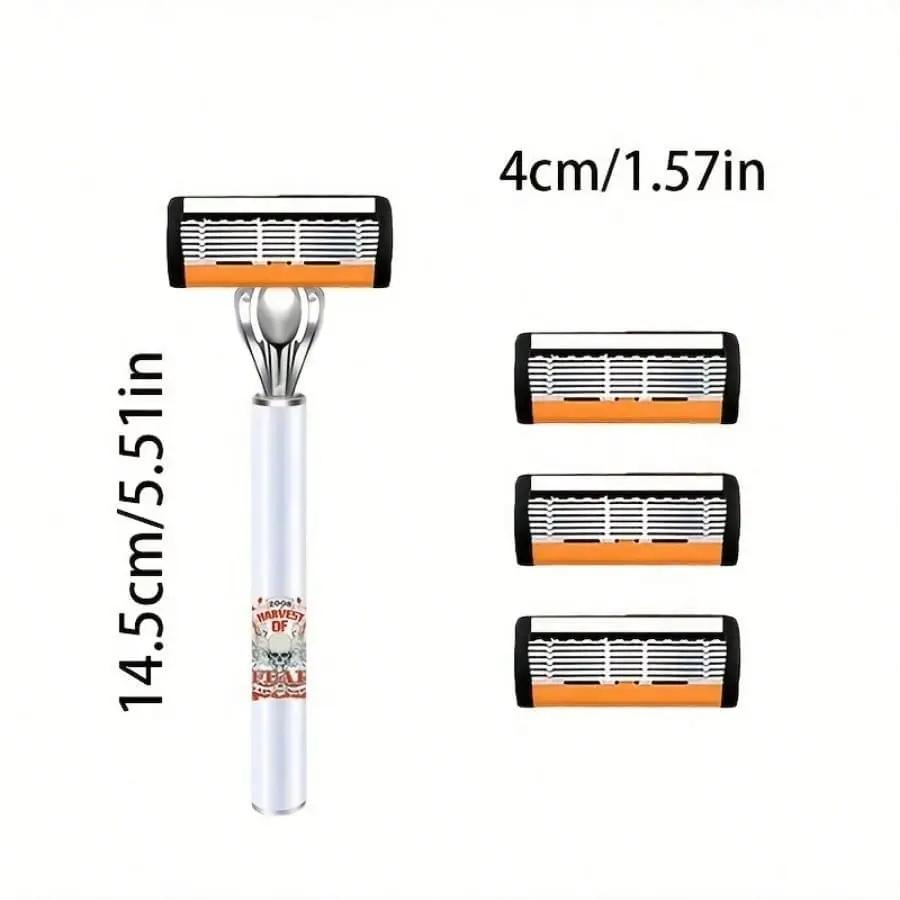Men's Shaving Razor Set 72 Replacement Blades With 2 Handles Easy Change Washable Manual Razor Kit For Daily Use