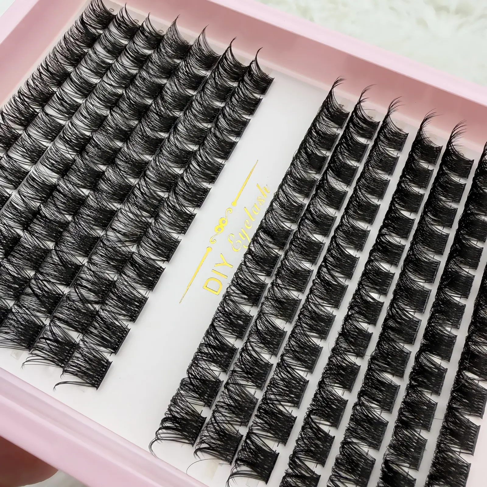 Lash Clusters Individual Lashes Cluster 168pcs Cluster False Eyelashes 10-16mm Lashes Extensions Natural Look Lashes D Curl Fluffy Cluster DIY Eyelash Extension Cosmetic Eyelash Extension