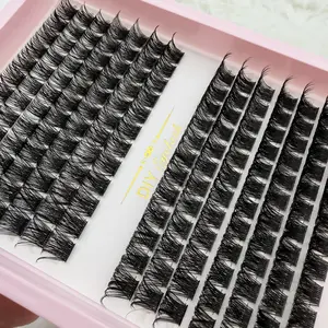 Lash Clusters Individual Lashes Cluster 168pcs Cluster Lashes 10-16mm Lashes Extensions Natural Look Lashes D Curl Fluffy Cluster DIY Eyelash Extension