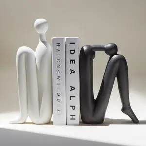 Modern Decorative Heavy Duty Book Ends for Shelves, Stylish Book Holder & Stopper for Bookshelf Decor