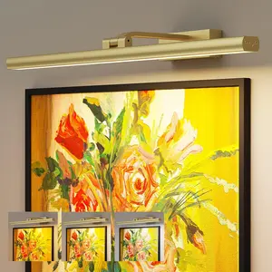 Picture Light for Wall, Battery Operated Rechargeable CCT Rotatable Art Gallery Light with Remote Dimmable Timer for Painting Artwork Frame Display Dartboard