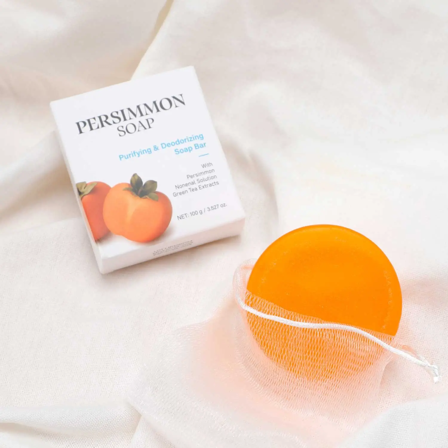 1 Box of Persimmon Scented Soap, Fresh Fragrance, Deodorizing, Moisturizes Skin, Smooths and Tightens, Perfect Gift