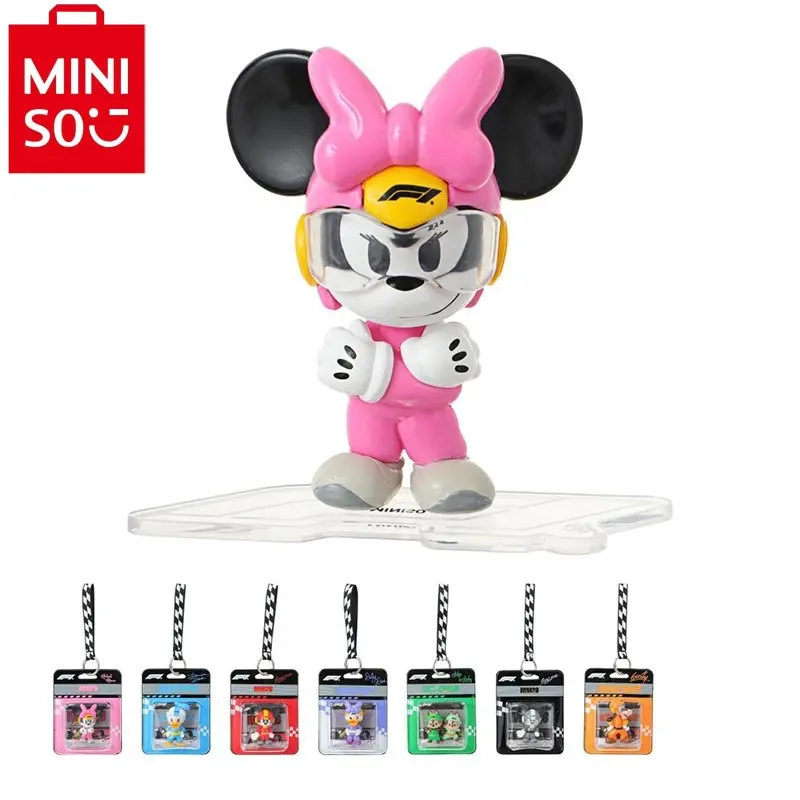 【New Arrival】Disney Mickey F1 Speed Mini World Series Blind Box Keychain Cute Bag Charm Collectible Toy Gift For Girls#Summervibes, Back To School
