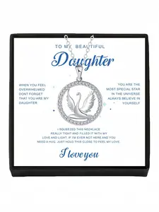 Necklace • Swan Wing Exquisite & high-end swan gemstone necklace.Comes with a greeting card for your daughter.Perfect birthday gift for her and ideal mysterious festive gift.