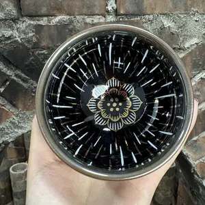 Luminous Starburst Flower black Jianzhan Teacup{Special link for live only}