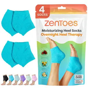 Fuzzy Moisturizing Gel Heel Socks - Wide Width