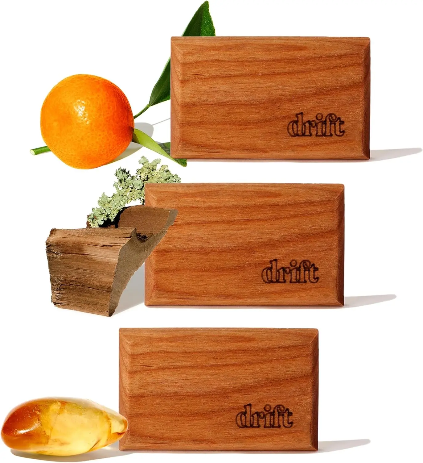 Drift Car Air Freshener - The Original Wood Air Freshener - Car Odor Eliminator - Long Lasting Scent - Metal Clip - Essential Oils - Clean Ingredients - Variety 3 Pack Refill - NO CLIP INCLUDED Gift
