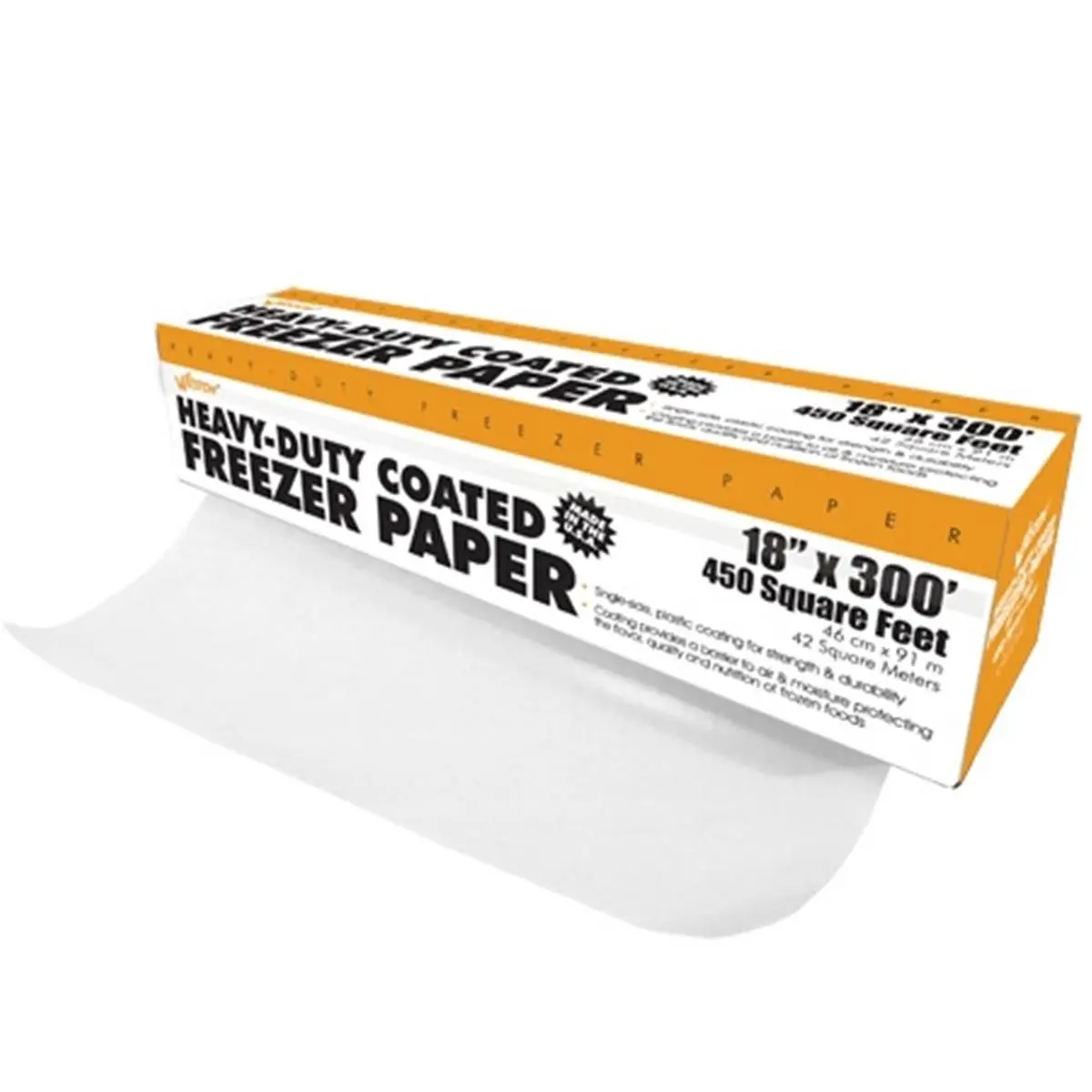 212 MAIN Heavy-Duty Disposable Food Grade High Grade Freezer Paper, 18 in x 300 ft Roll with Disposable Dispenser Box That Includes Cutter Blade