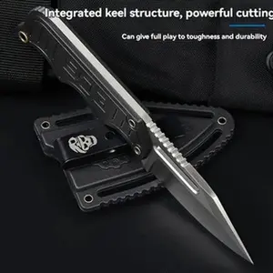 Outdoor knife - Sharp fixed blade with anti-slip handle, full tang construction and portable EDC design - Camping, Gardening - Durable outdoor tool, essential for camping, robust aesthetics, precision blade