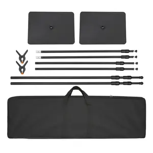 10ft x 10ft Pipe and Drape Kit, Heavy Duty Backdrop Stand with Carbon Steel Base, Adjustable Backdrop Support with 6 Clamps and A Carry Bag for Wedding, Party, Event, Photography, and Exhibition