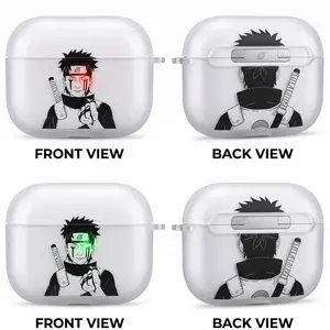 Shisui Uchiha Anime AirPods Case with Keychain, Frosted PC Protective Cover for AirPods Pro, Naruto Manga Earbuds Case Gift for Him Her